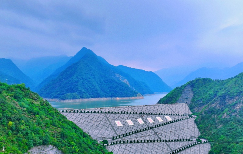 9月9日，采風(fēng)團(tuán)來到位于周至縣的黑河金盆水庫(kù)（航拍圖）。劉正良攝